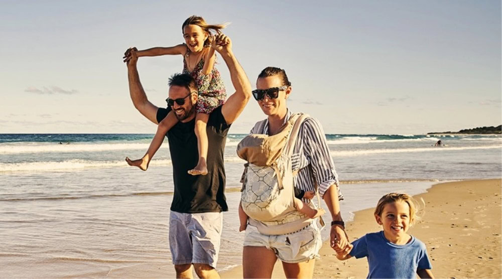 Family on beach